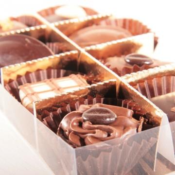 8 Belgische bonbons in transparante verpakking