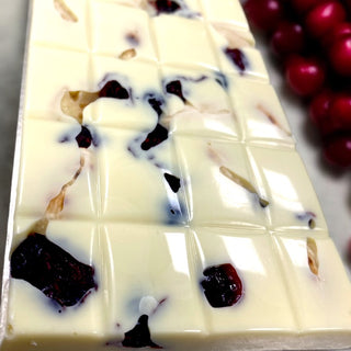 Chocoladereep Wit Cranberry Amandel - Chocoladebox.nl