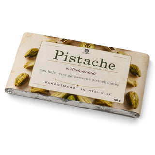 Chocoladereep Melkchocolade met Pistache – 100 Gram - Chocoladebox.nl