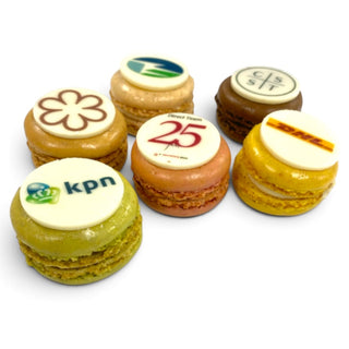 Macaron de Paris met logo per stuk (minimaal 40 stuks) - Chocoladebox.nl