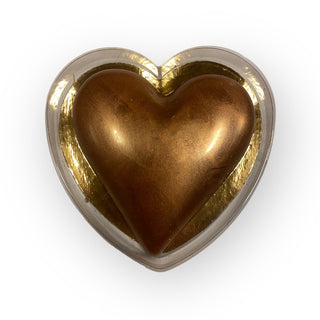Hart van Goud. Chocoladehart Goud 200 gram melkchocolade Brievenbuspost - Chocoladebox.nl
