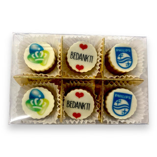 6 bonbons met logo