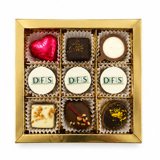 Bonbons met Logo – 9 Luxe Bonbons in Gouden Doosje