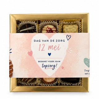 Dag van de Zorg Bonbons – Luxe Doosje met 9 Bonbons - Chocoladebox.nl