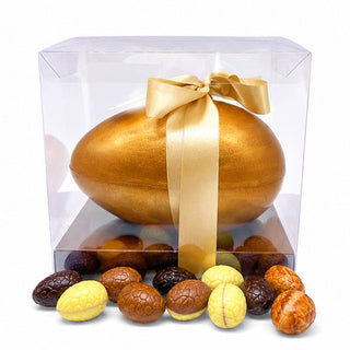 Groot Gouden Paasei – Luxe Belgische Chocolade met Gevulde Paaseitjes - Chocoladebox.nl