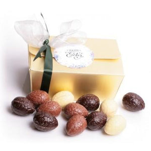 125 gram amb. paaseitjes in gouden doosje - bonbons -chocolade - Chocoladebox.nl