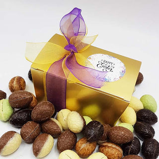 Ambachtelijke Paaseitjes 250 gram in bonbondoosje - Chocoladebox.nl