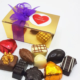 125 gram Belgische bonbons Vaderdag in luxe gouden doosje - Chocoladebox.nl
