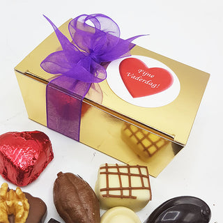 125 gram Belgische bonbons Vaderdag in luxe gouden doosje - Chocoladebox.nl