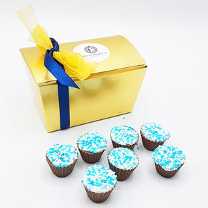 250 grams of blue bonbon biscuits in a luxury bonbon box