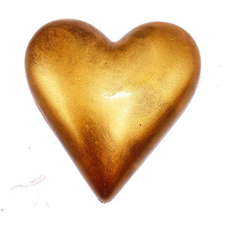 Hart van Goud. Chocoladehart Goud 200 gram melkchocolade Brievenbuspost - Chocoladebox.nl