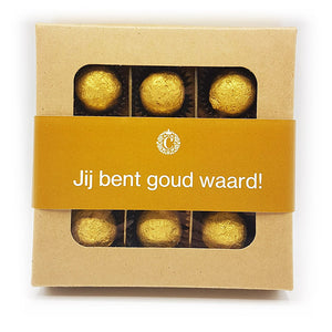 Gouden Cappuccino chocoladetruffels - Je bent goud waard!