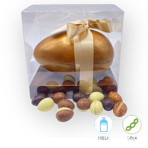 Easter rabbit Milk chocolate hazelnut raisins in luxury packaging