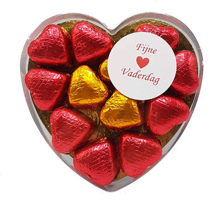 Hart voor Vaderdag gevuld met hartjesbonbons Brievenbuspost - Chocoladebox.nl