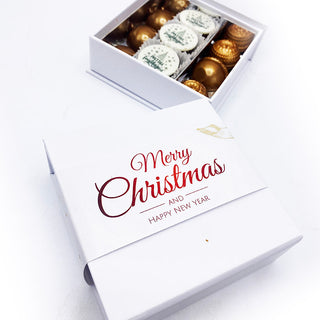 Luxe doosje kerstbonbons 9 bonbons - Chocoladebox.nl