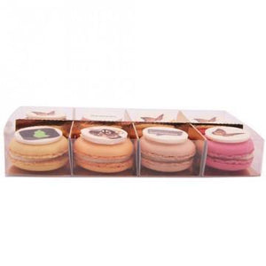 Macarons met logo 8 stuks in tranparante verpakking - bonbons -chocolade - Chocoladebox.nl
