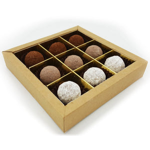 Truffel mixbox 9 stuks in een luxe craftdoosje - bonbons -chocolade - Chocoladebox.nl