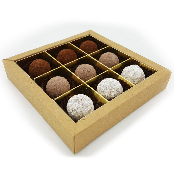 Truffle mix box 9 pieces in a luxury craft box