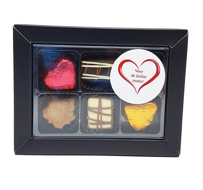 6 bonbons in a box with Mother's Day label Letterbox post