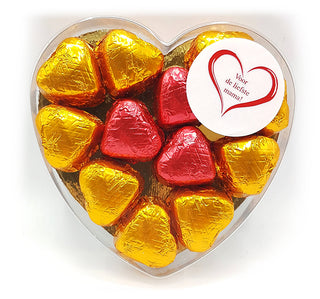 Hart voor Moederdag gevuld met hartjesbonbons Brievenbuspost - Chocoladebox.nl