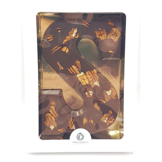 Luxe chocoladeletter Puur Pecan S per stuk - Chocoladebox.nl
