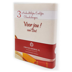 3 handmade chocolate bars in Sinterklaas box (letterbox)