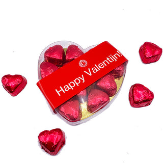 Hart gevuld met ambachtelijke hartjesbonbons Valentijn Brievenbuspost - Chocoladebox.nl