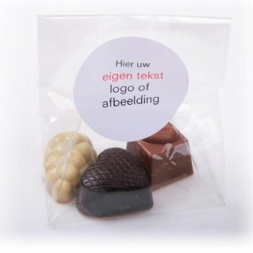 3 artisan bonbons in a bag with its own label