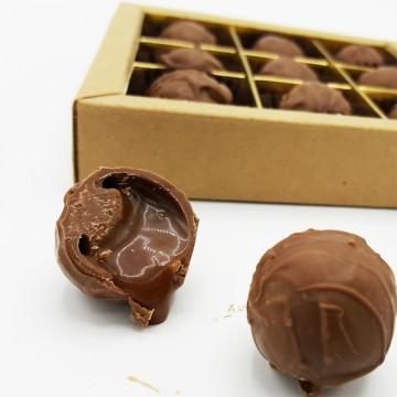 Chocoladetruffels Zoute Caramel 9 stuks in luxe craftdoosje
